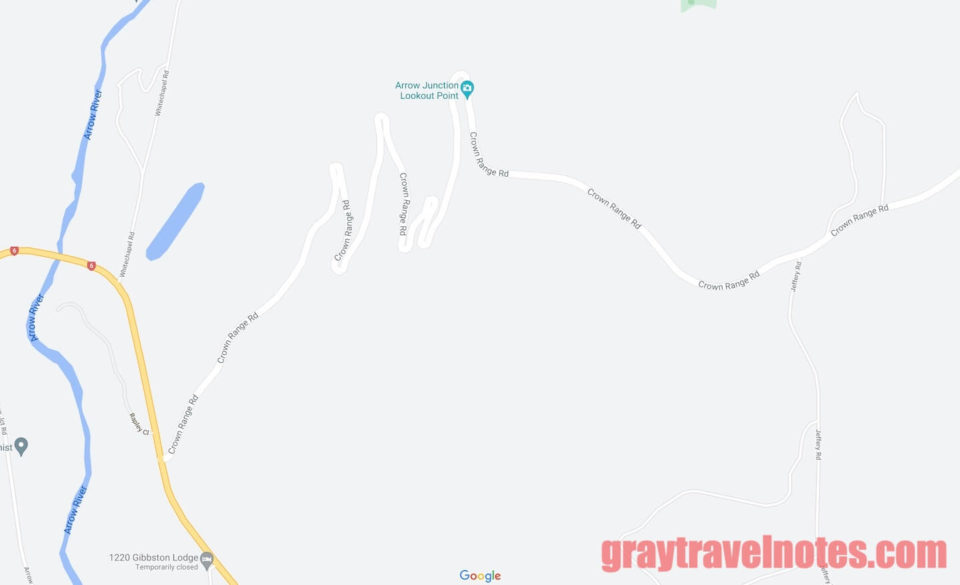 Google Maps - Crown Range scenic drive in New Zealand