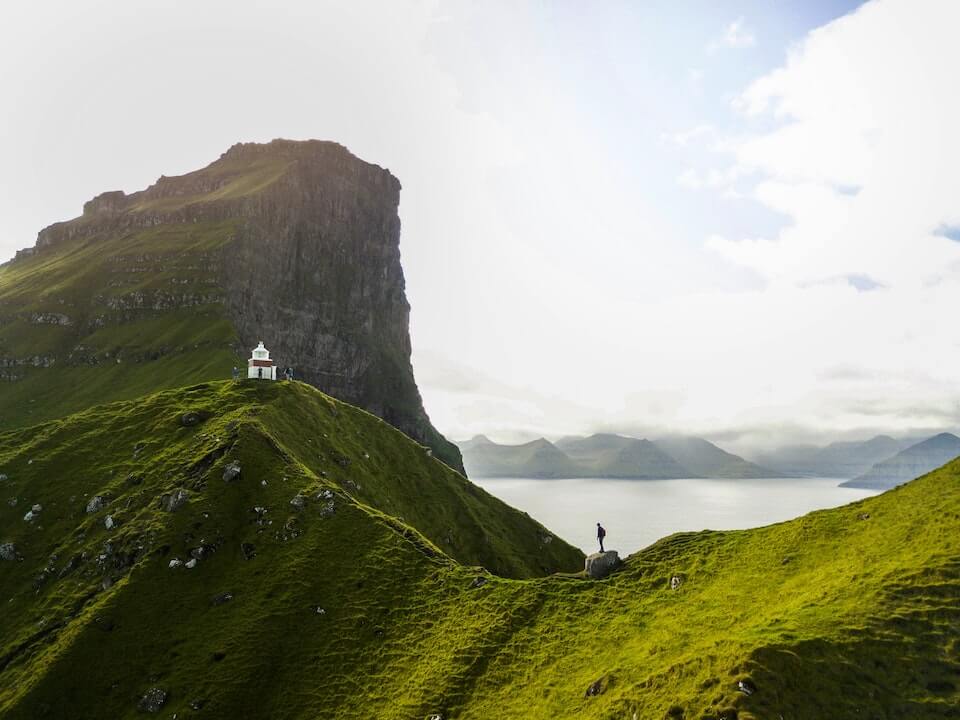 Faroe Island - The incredible view at Kallur Lighthouse in Kalroy
