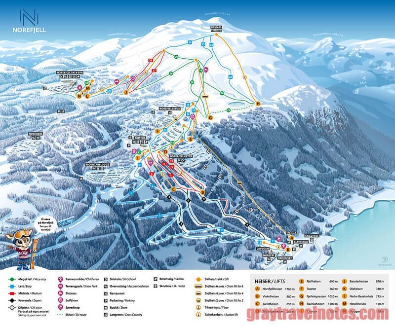 Norefjell Ski Resort - Ski Slopes Map