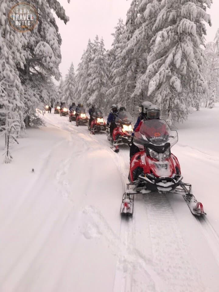 Gray Travel Notes - Ski mobiling in Lapland with heavy snow fall